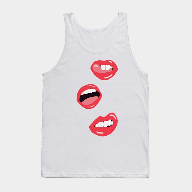 Red Lips Tank Top by Designs.Cass